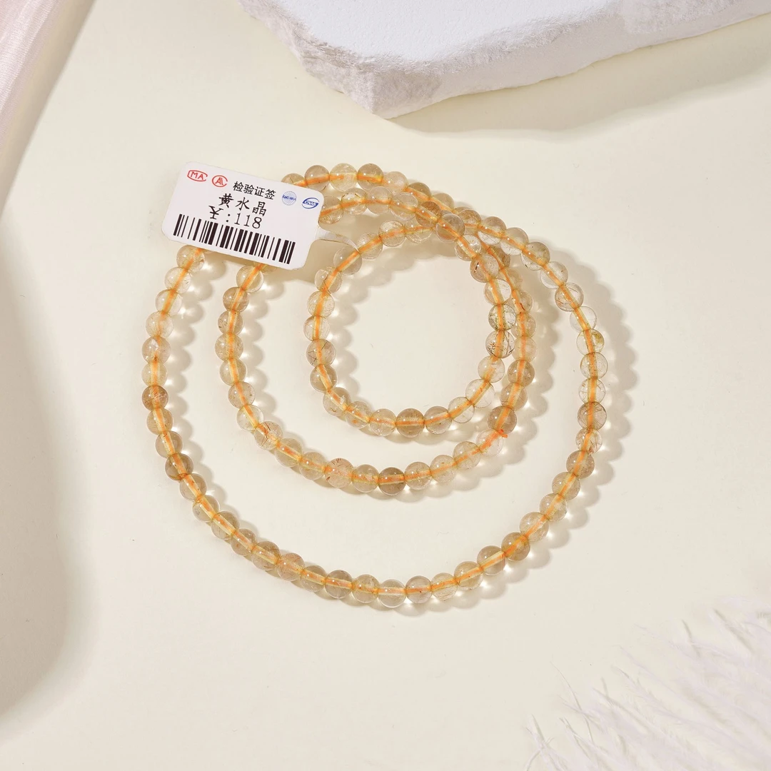 设计款天然黄水晶气质时尚百搭手串手链女