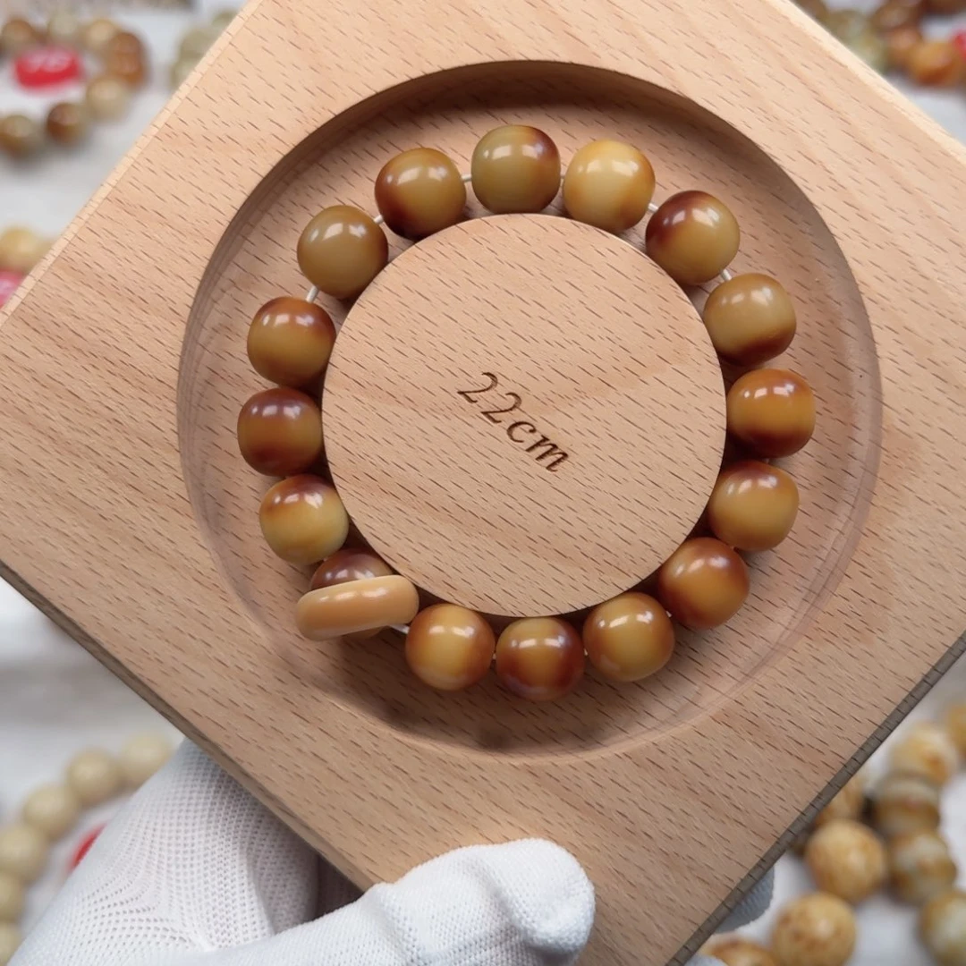 白玉菩提吊坠卡13溏心老料枣珠手工干磨