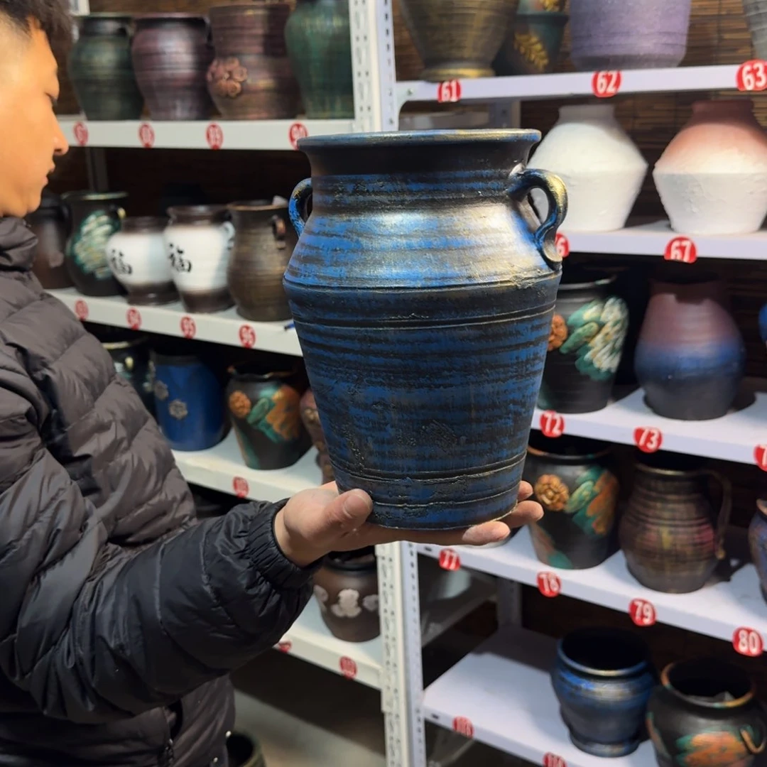 红陶红陶浮雕花盆炸炸炸