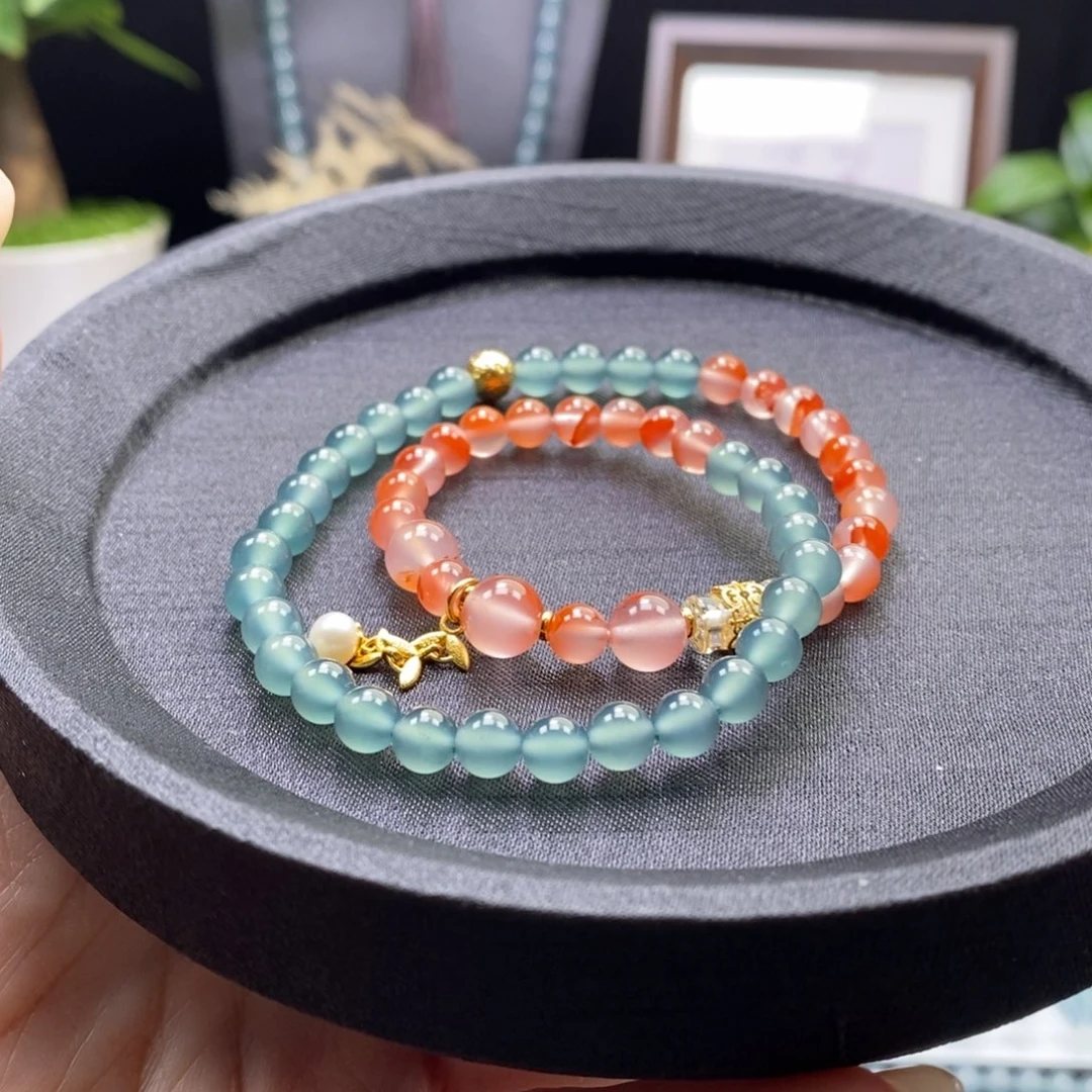 翡翠未镶嵌手链卡6圆珠设计款手串