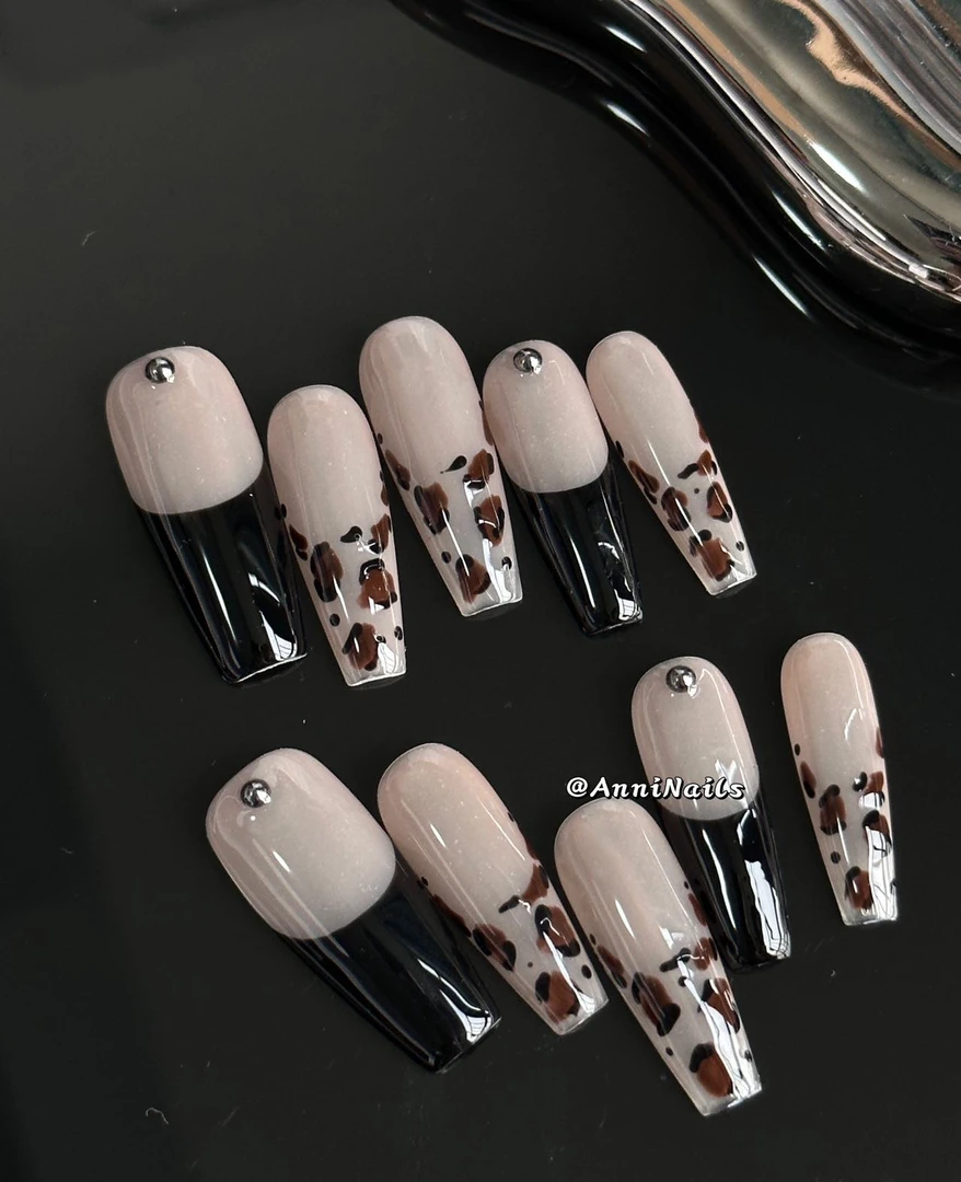 小野猫·纯手工轻奢穿戴甲·复古豹纹法式辣妹气质显白经典穿戴式