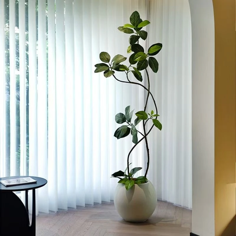 高端轻奢老桩孟加拉榕绿植室内客厅大型落地假盆栽装饰摆件