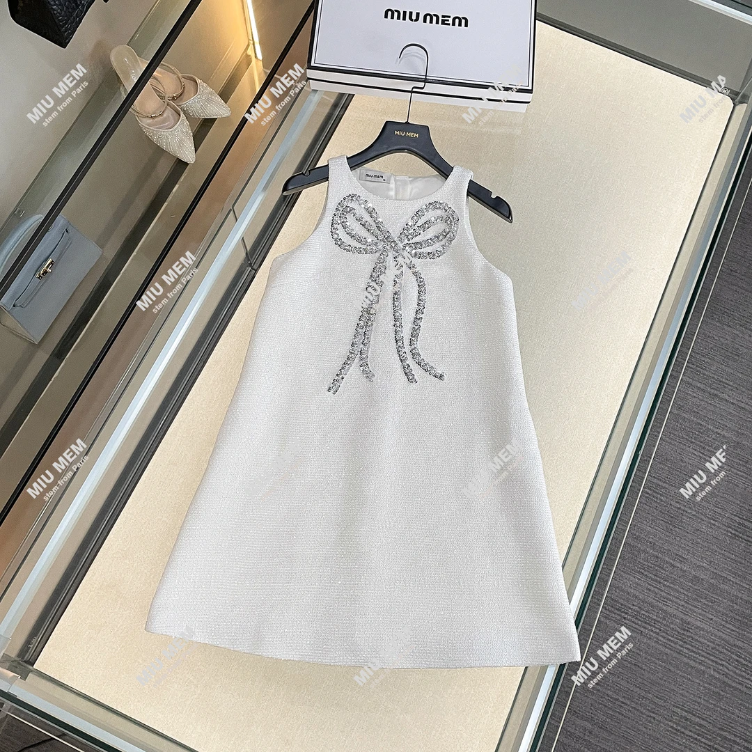 【天使之吻】甜美千金感蝴蝶结公主洋气夏季无袖连衣裙女DY6665