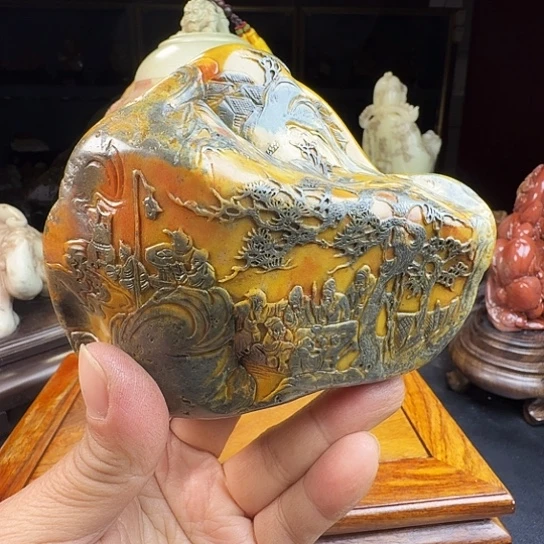 春***云寿山石寿山石工艺品摆件艺术品