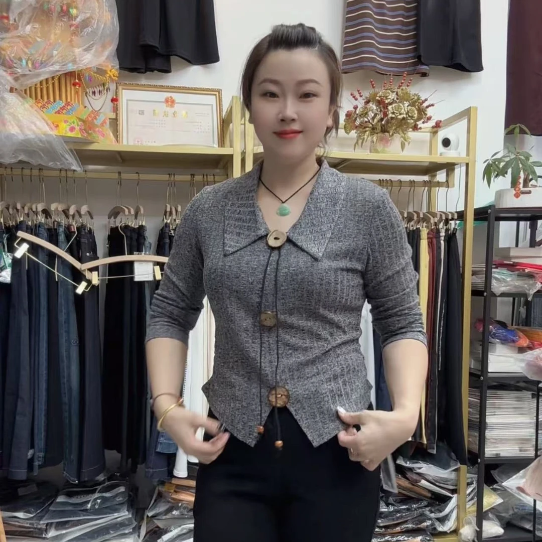 网红长袖女毛针织衫如图所示薄款时尚上衣秋季1855