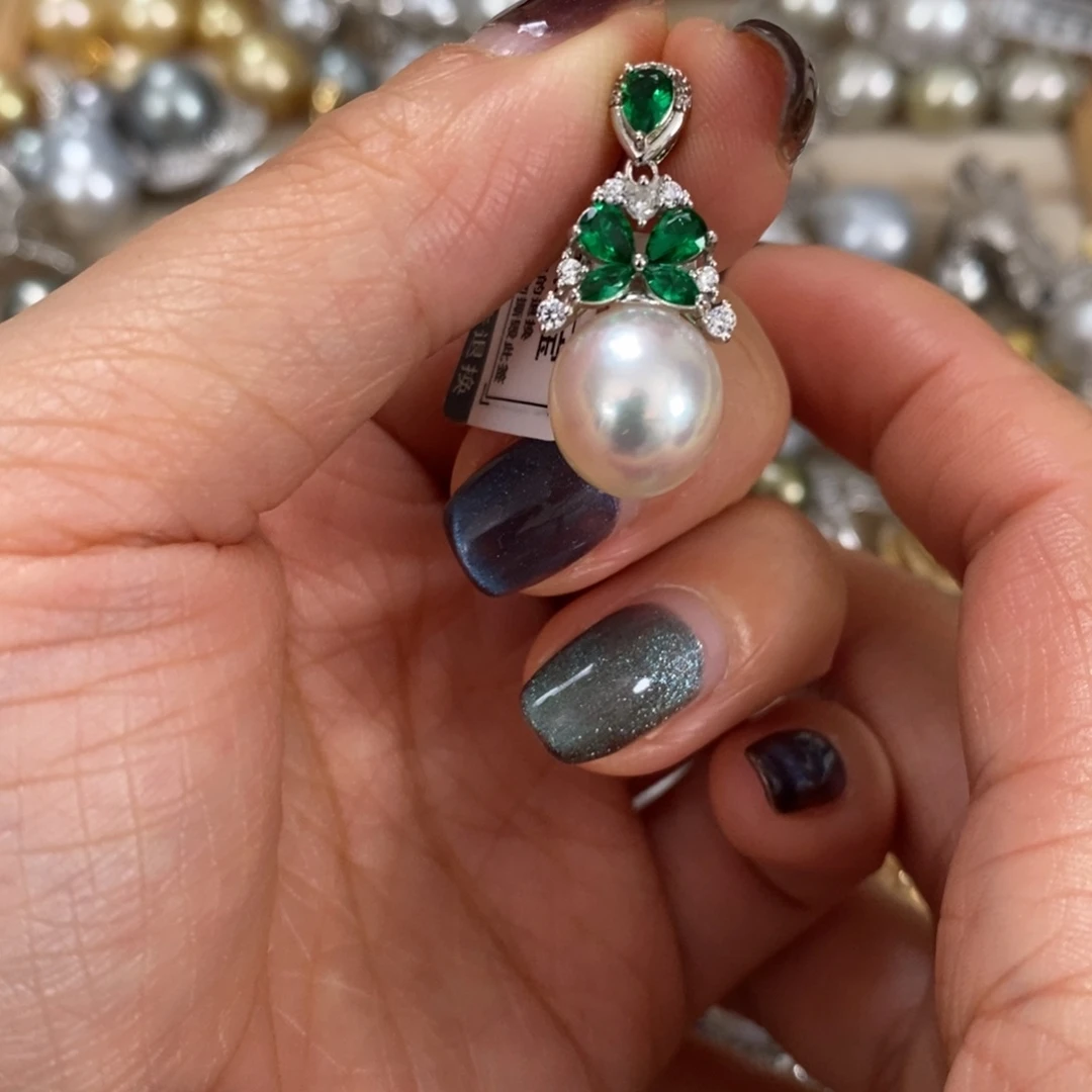 银S925镶嵌海水珍珠颈饰