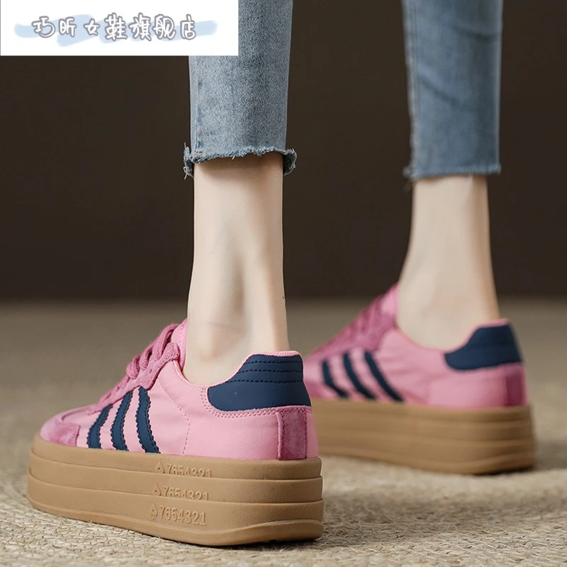 女士欧货爆款厚底松糕女鞋2025新款春夏季德训板鞋女款运动休闲鞋