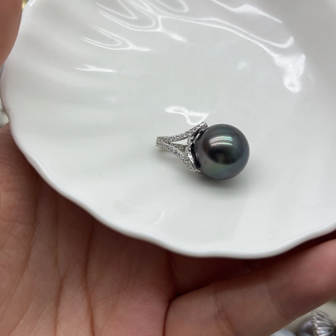 银S925镶嵌吊坠(不含链)海水珍珠