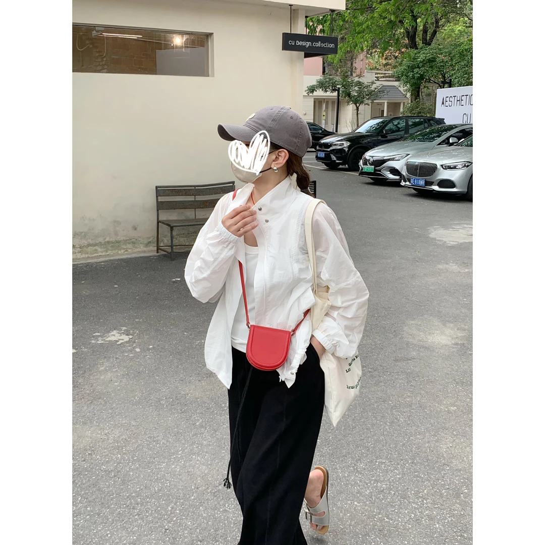 夏季新款女装防晒上衣时尚百搭薄款宽松休闲纯色简约外套设计感