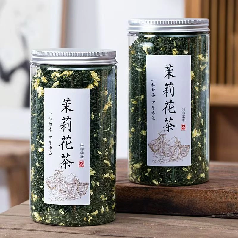 茉莉花茶飘雪浓香型传统手工茶叶罐装绿茶