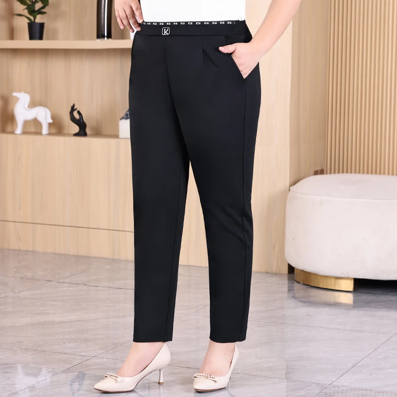 加肥加大码裤子女2025秋冬新款胖mm高腰休闲裤弹力气质百搭小脚裤