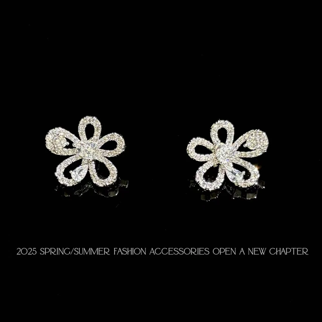 铜合金耳饰 镀K金 2025款C9012【碎冰五花】BOBAOLI 耳钉