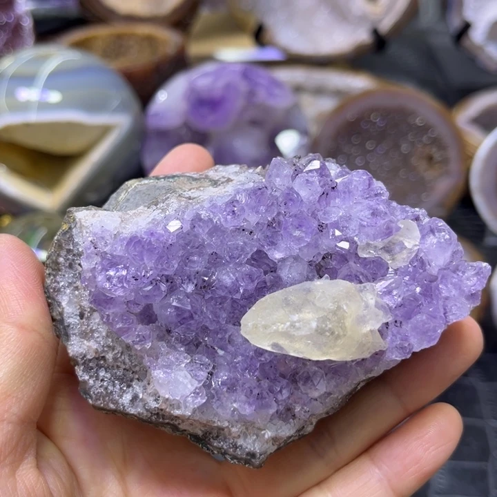 未镶嵌发饰水晶奇石紫晶