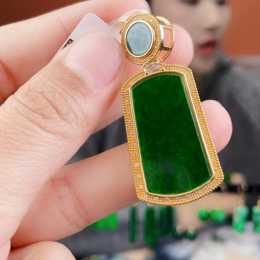 翡翠银S925镶嵌耳饰