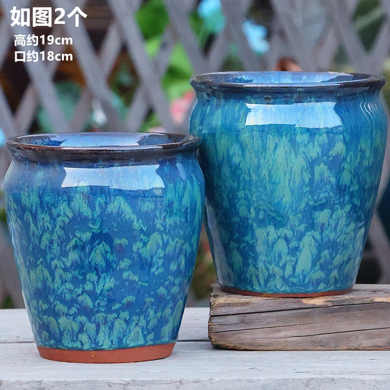 大口径陶瓷多肉花盆透气家用大号庭院绿植盆景3221