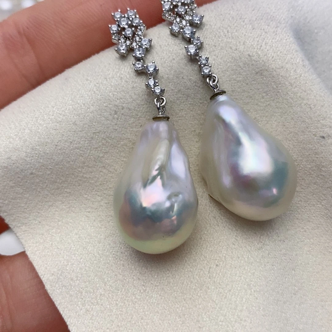 【闪购商品】淡水珍珠耳饰银S925镶嵌18