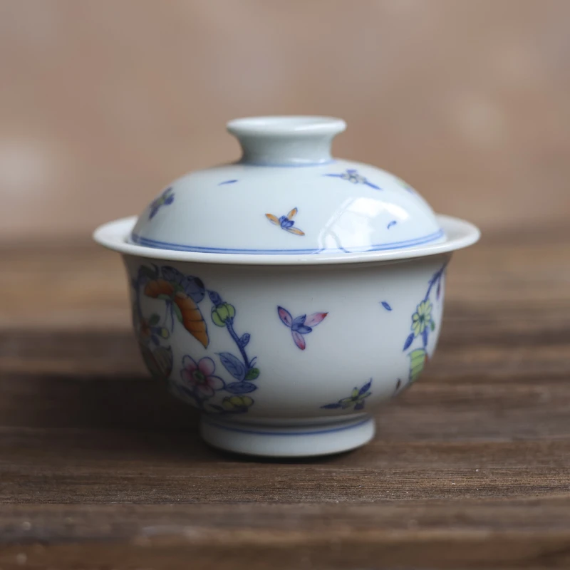 【佳香】卓君团蝶两才盖碗（卓君S0017）