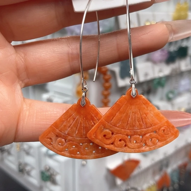 【闪购商品】翡翠耳饰银S925镶嵌优化耳饰