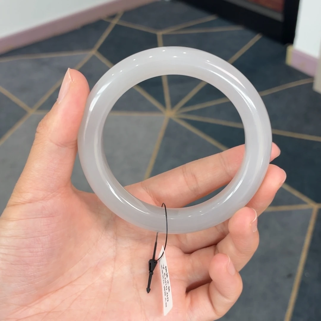 和田玉未镶嵌手镯-香芋紫泥鳅背41