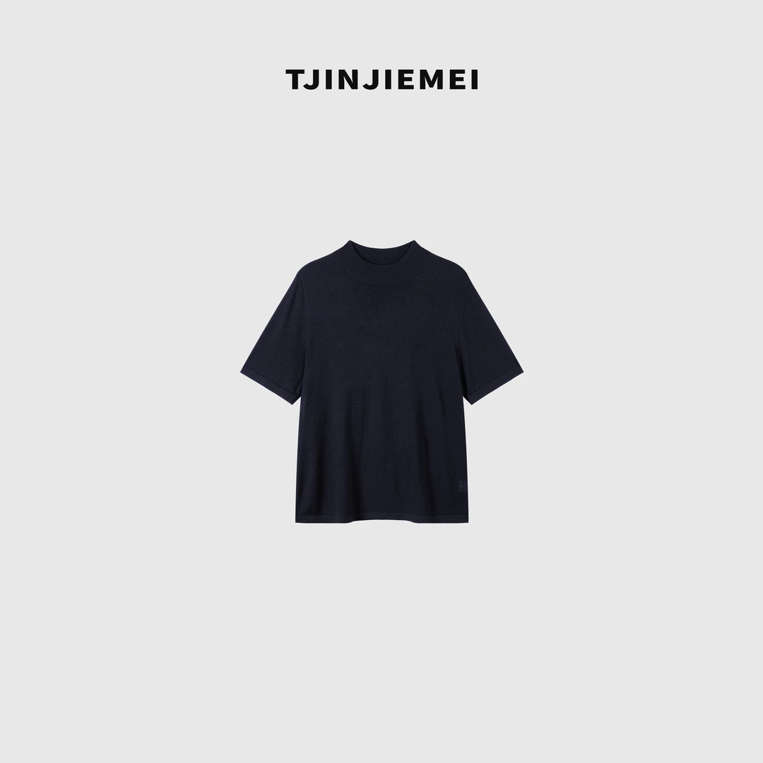 【T井姐妹】简约时尚百搭100可机洗精纺羊毛短袖DX2509-C51097