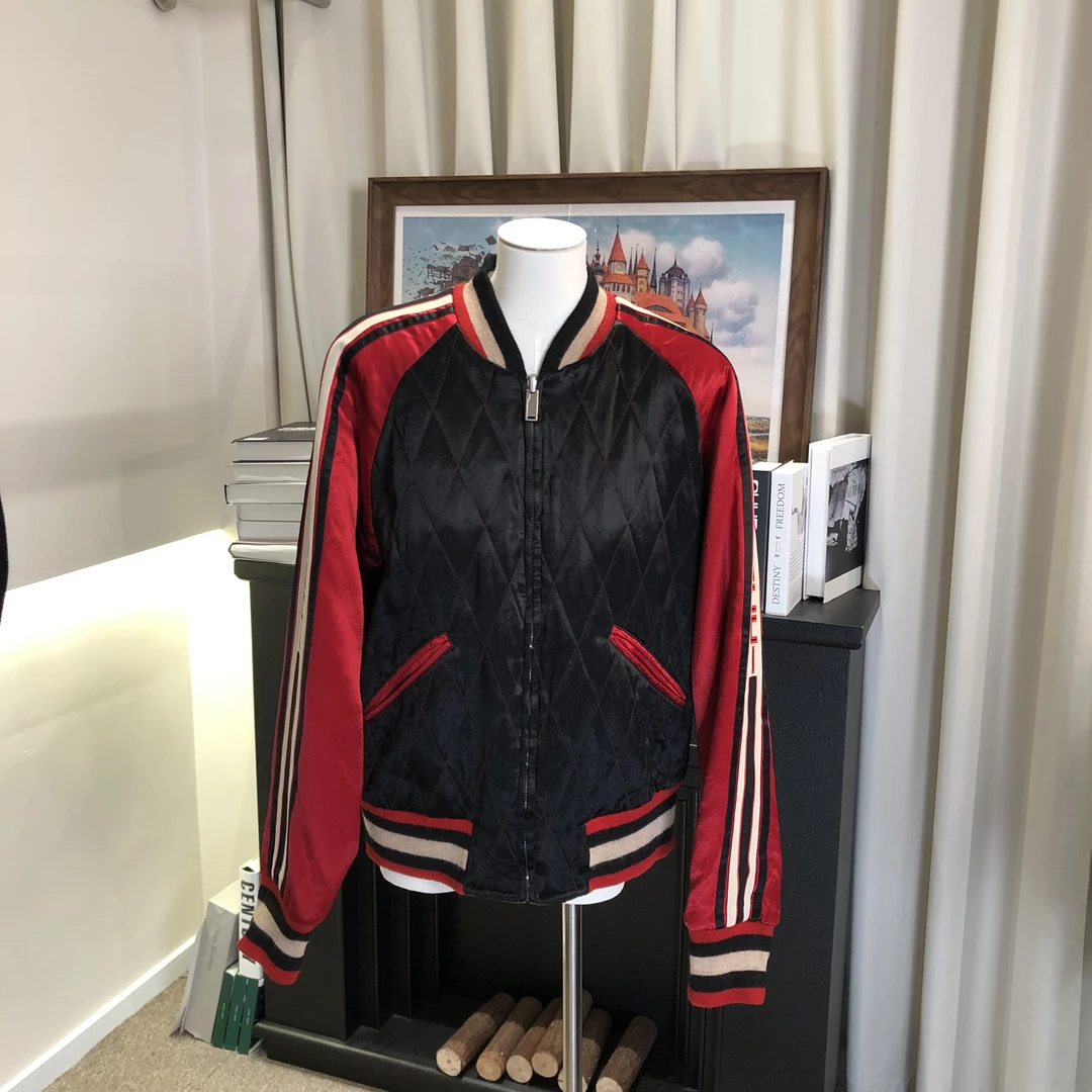 99新 GUCCI/古驰 GU865双面飞行员夹克外套 40码 专柜价23150
