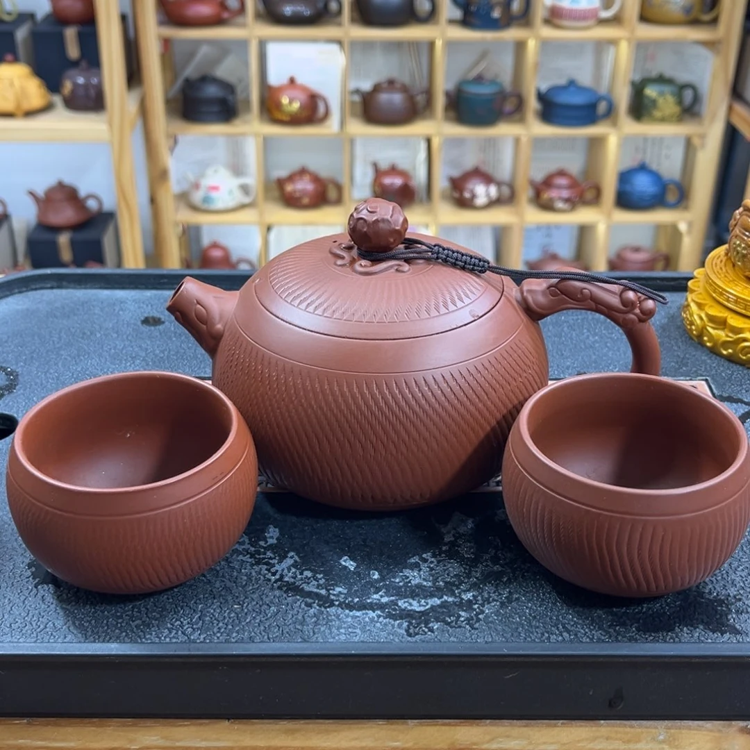 紫砂紫砂跳刀大西施（一壶两杯）