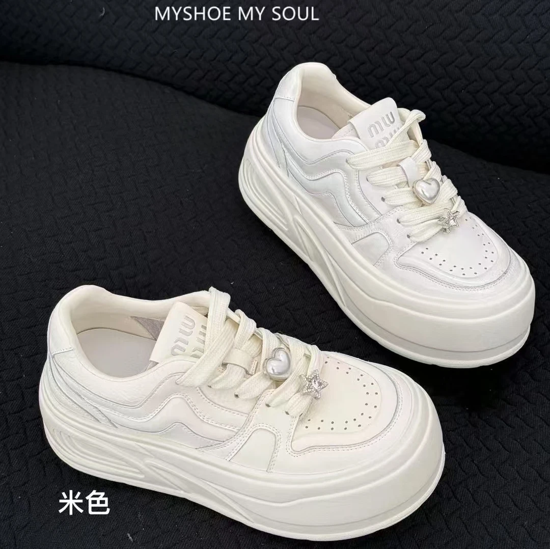 <玛莎玛索>2025春季新款17-300厚底增高大头面包鞋时尚百搭休闲鞋