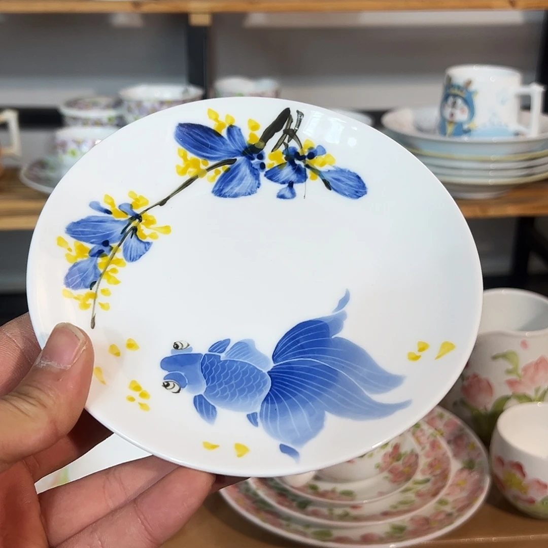 陶瓷景德镇高温釉下陶瓷6.5寸碟