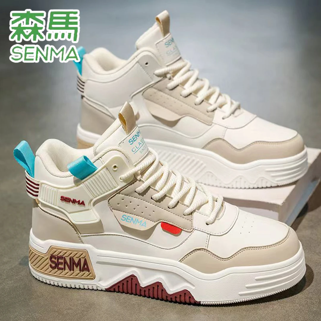 森马男鞋冬季新款防水休闲情侣鞋防滑耐磨潮流时尚软底高帮板鞋