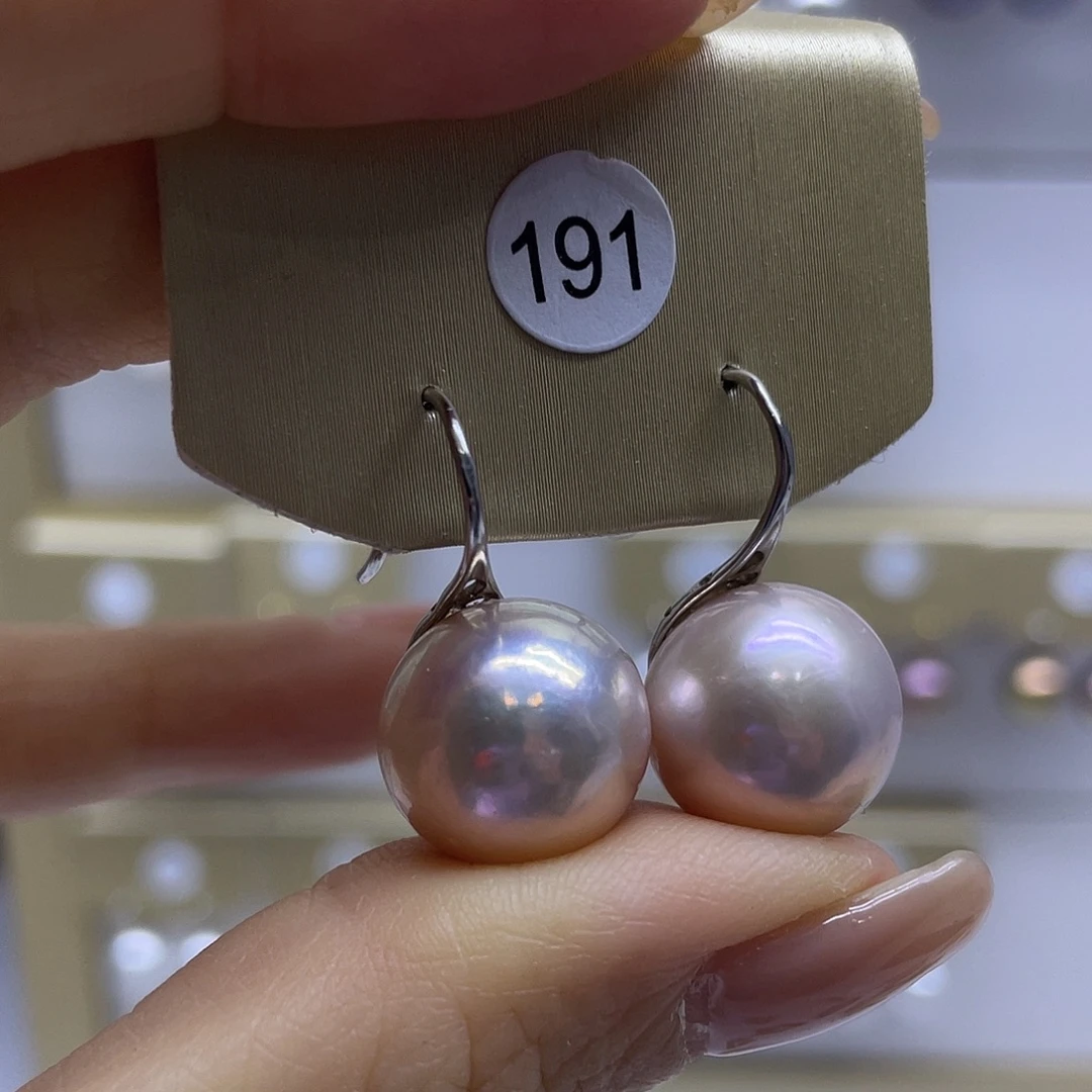 银S925镶嵌耳饰淡水珍珠