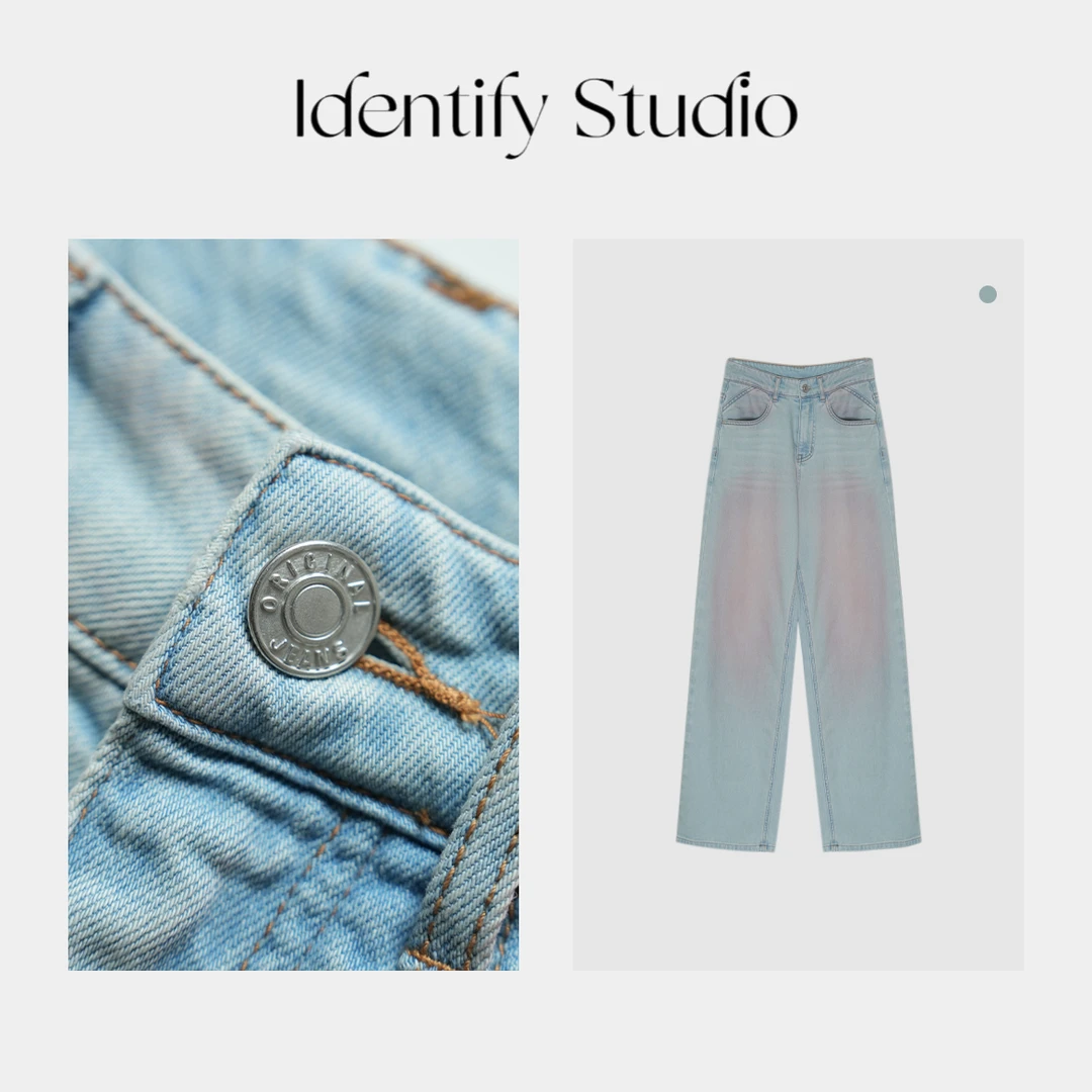 香香【渐变牛仔裤】直筒牛仔裤复古牛仔裤时尚