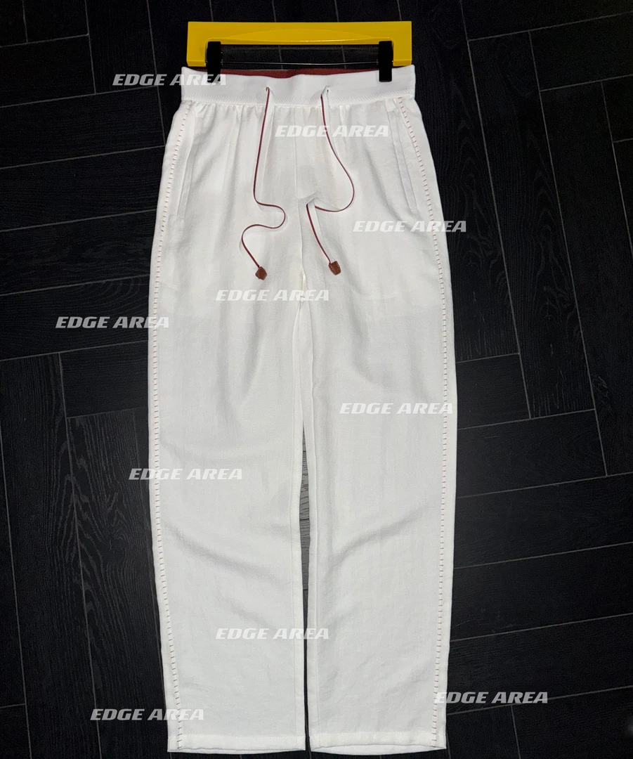 【EDGE AREA】高奢桑蚕丝高奢手工缝线铜氨丝亚麻松弛透气男888-38