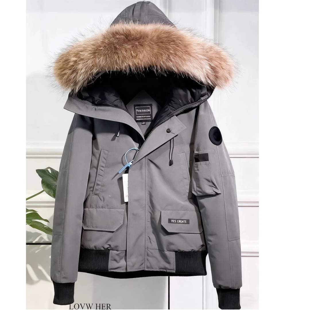 2026加拿大码鹅飞行员夹克衫情侣短款羽绒服加厚极寒保暖派克工装