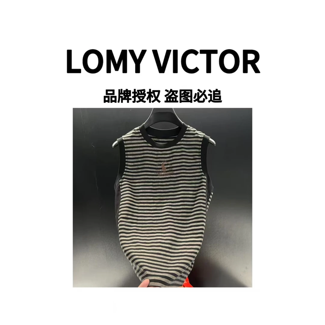 LOMY VICTOR夏季圆领设计师显瘦无袖条纹百搭背心NZN1886