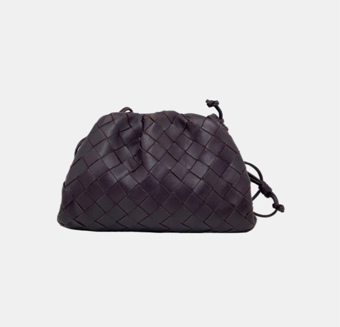 99新 BOTTEGA VENETA/葆蝶家 BV肉桂色编织云朵包