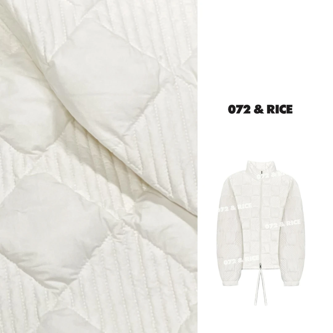 072 & RICE【大白】秋冬休闲立领拉链白鸭绒绒外套 31JA18 618FF