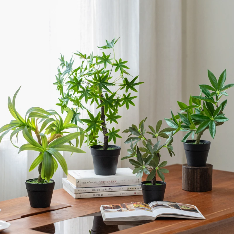 掬涵北欧ins风仿真绿植陶瓷花瓶摆件客厅办公室桌面高级轻奢装饰