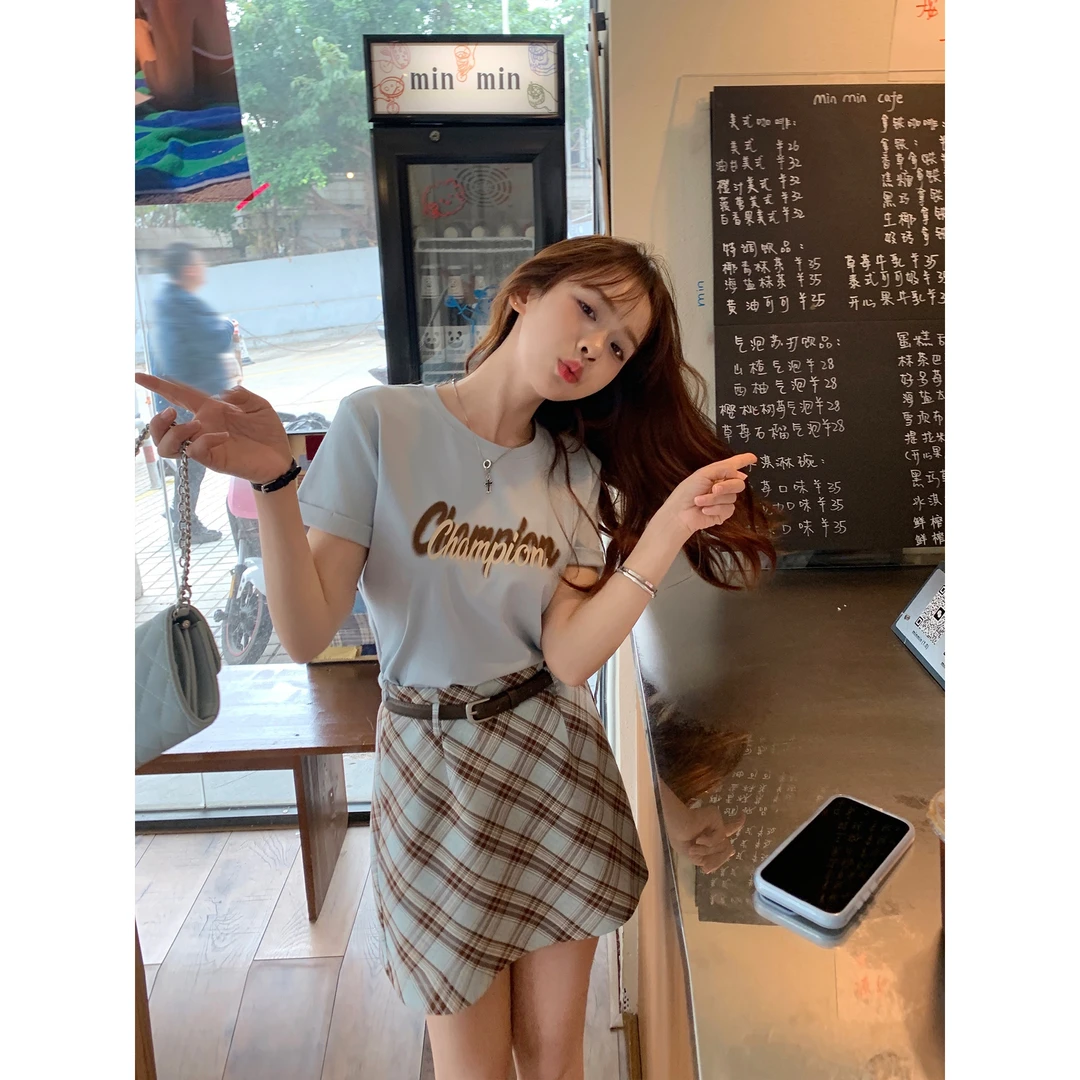 切糕【奶油起司】小个子春季出行减龄显瘦百搭女通勤短袖小众T恤