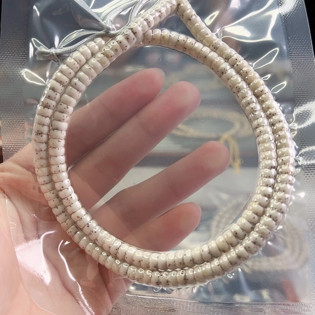 手串星月菩提Fqh6*3药片 骨瓷白 数星星
