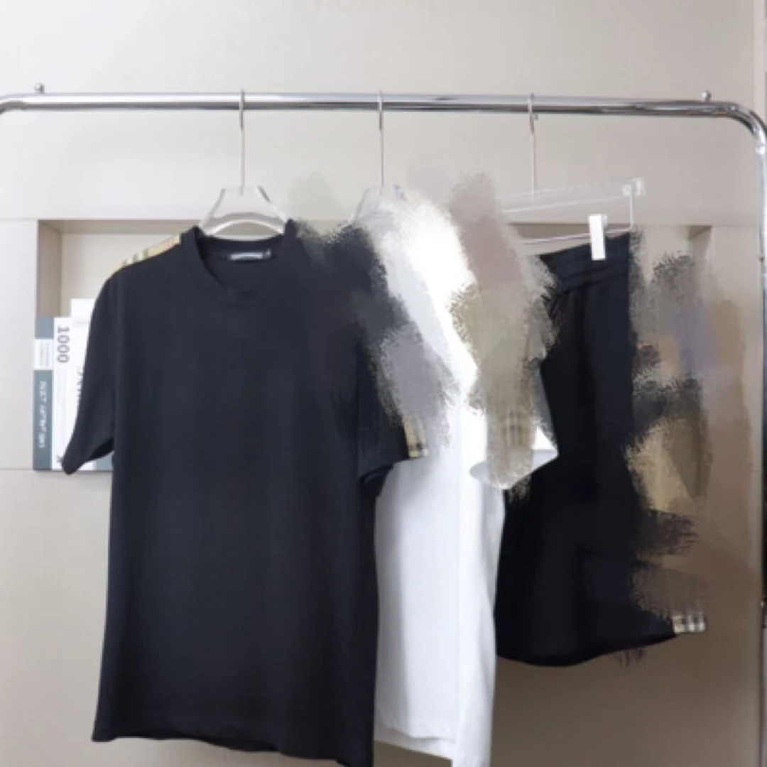 最大可以穿到340斤男女T恤格子拼接 黑白