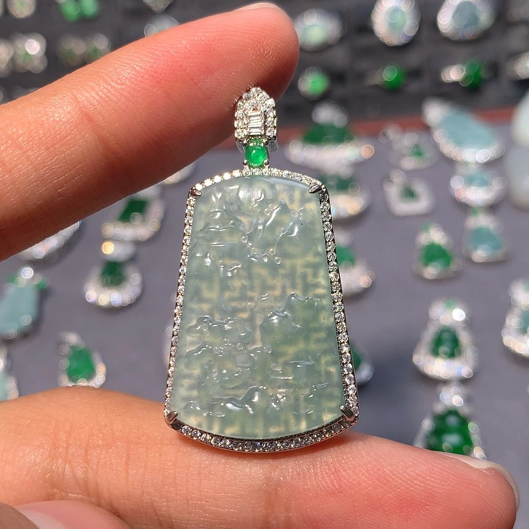 翡翠未镶嵌吊坠(不含链)