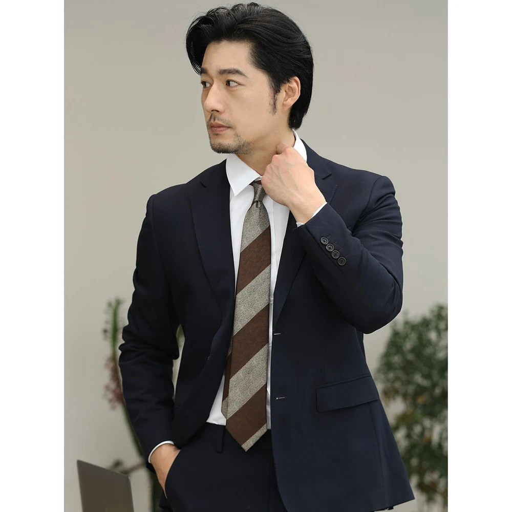 劳斯名爵【网红推荐】男士领带条纹品牌手系新郎婚礼经典职场正装