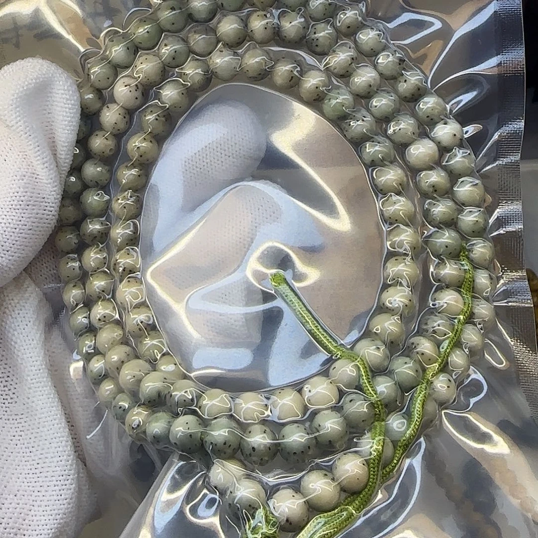 手串星月菩提卡7冰糖绿正圆