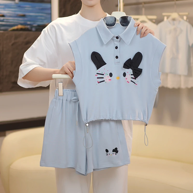 女童夏装套装2025新款儿童洋气夏季时髦韩版两件套TZ-20775