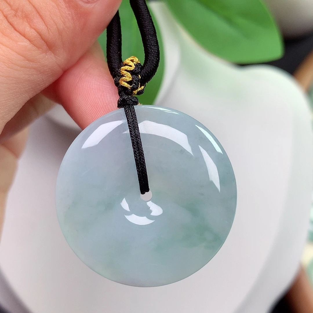 颈饰未镶嵌翡翠平安扣 33.1x6.4mm