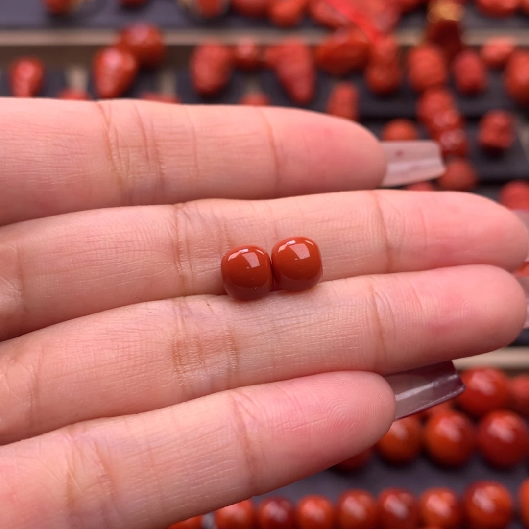 【闪购商品】南红玛瑙老型对珠6mm➕未镶嵌