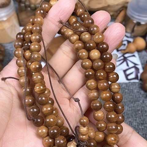 檀香木手串/手链老山檀香黑肉虎纹0.8/108沉水
