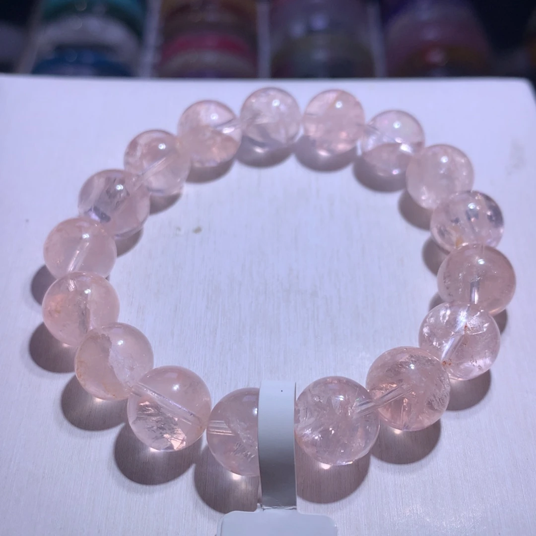 手串水晶银S925镶嵌粉啊赛12.7m