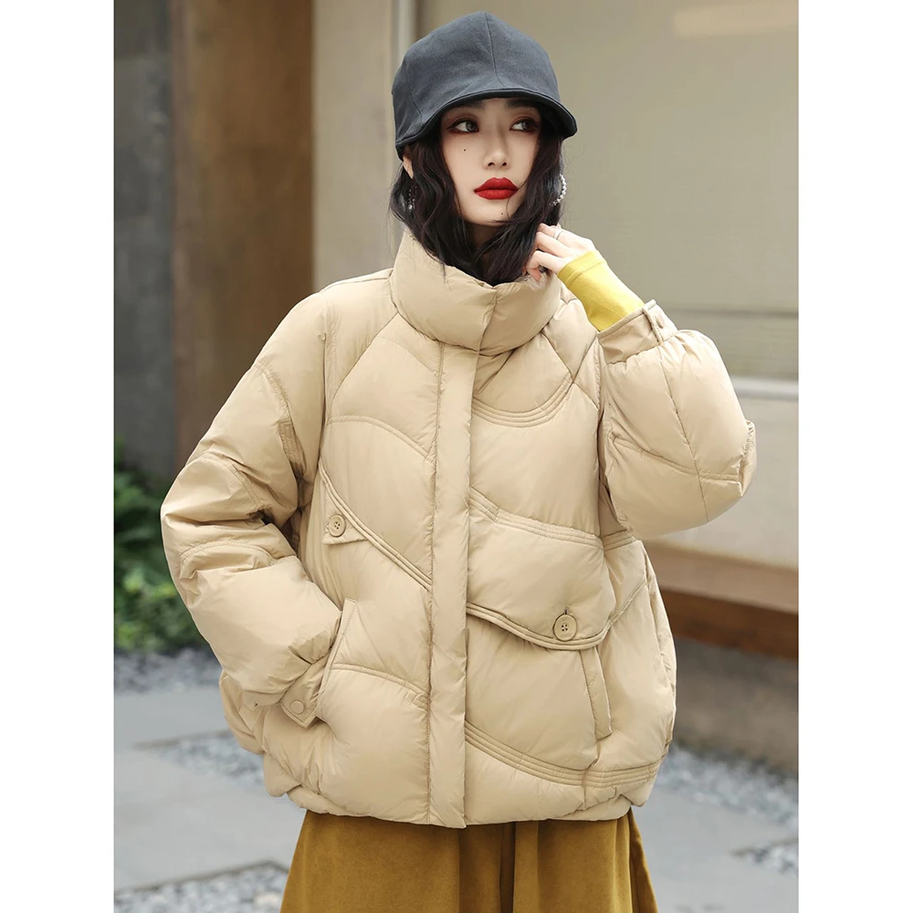 3361女款2025年白鸭绒休闲短款保暖百搭冬季羽绒服