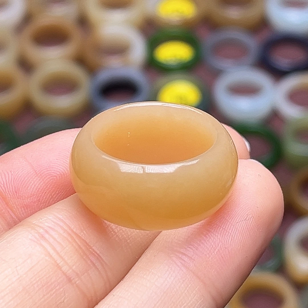 和田玉未镶嵌戒指17.9橘子糖